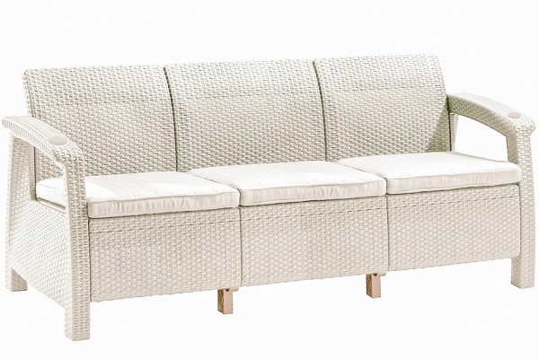 Трёхместный диван  Yalta Sofa 3 Seat белый купить в Супсехе