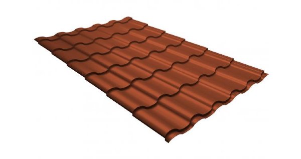 Металлочерепица кредо GL 0,5 GreenСoat Pural RR 750 кирпично-красный (RAL 8004 терракота) купить в Супсехе