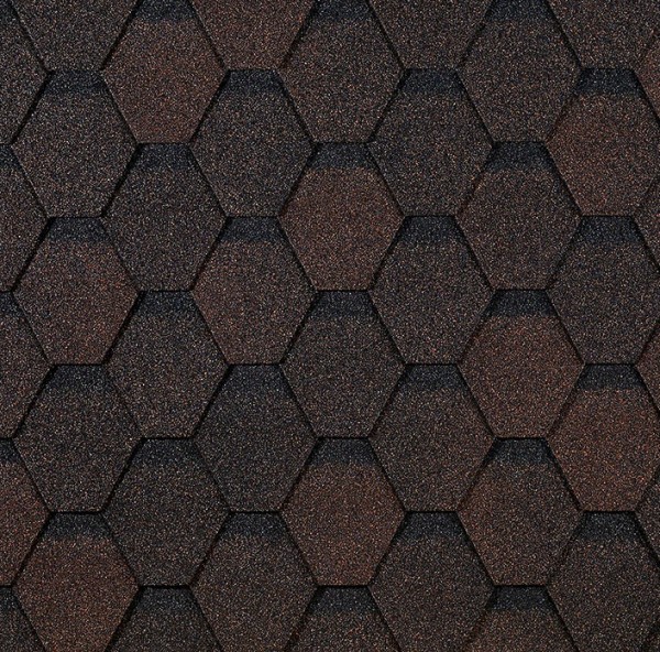 Гибкая черепица EURASIA Docke, Коллекция ШЕСТИГРАННИК Коричневый купить в Супсехе