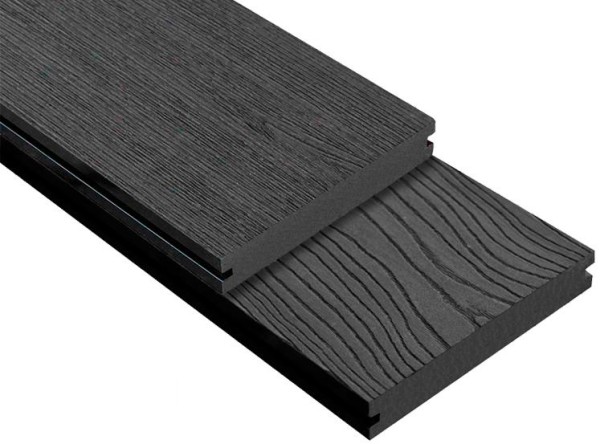 Террасная доска ДПК Outdoor 3D полнотелая STORM/OCEAN BLACK черная купить в Супсехе