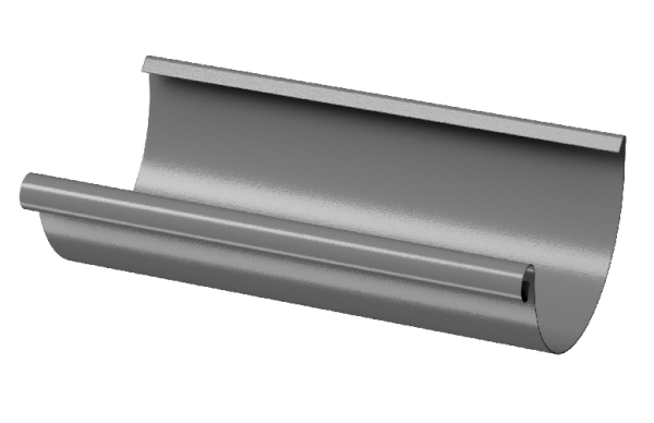 Желоб полукруглый D125 3 м Döcke STAL PREMIUM Графит, (RAL 7024) купить в Супсехе