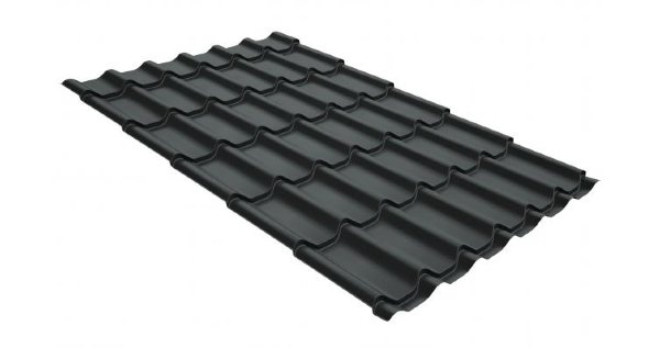 Металлочерепица классик GL 0,5 GreenCoat Pural Matt RR 23 темно-серый (RAL 7024 мокрый асфальт) купить в Супсехе