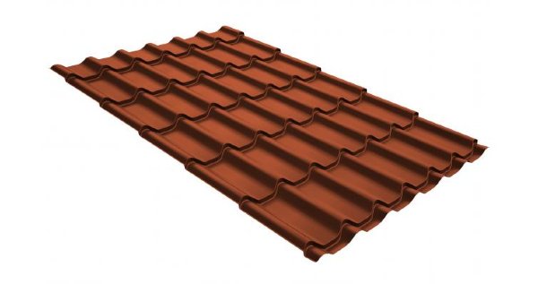 Металлочерепица классик GL 0,5 GreenCoat Pural RR 750 кирпично-красный (RAL 8004 терракота) купить в Супсехе