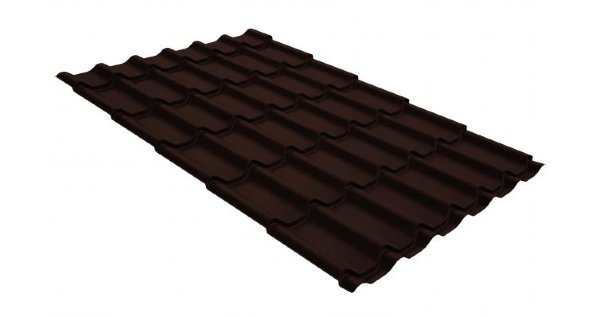 Металлочерепица классик GL 0,5 GreenCoat Pural RR 887 шоколадно-коричневый (RAL 8017 шоколад) купить в Супсехе