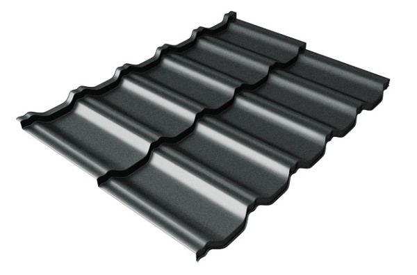 Металлочерепица модульная Квинта Uno Grand Line c 3D резом 0,5 Satin RAL 7016 антрацитово-серый купить в Супсехе