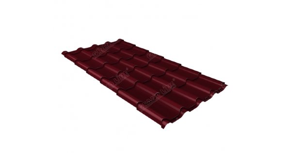 Металлочерепица камея 0,45 Drap RAL 3005 красное вино купить в Супсехе