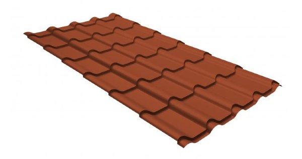 Металлочерепица камея GL 0,5 GreenCoat Pural RR 750 кирпично-красный (RAL 8004 терракота) купить в Супсехе