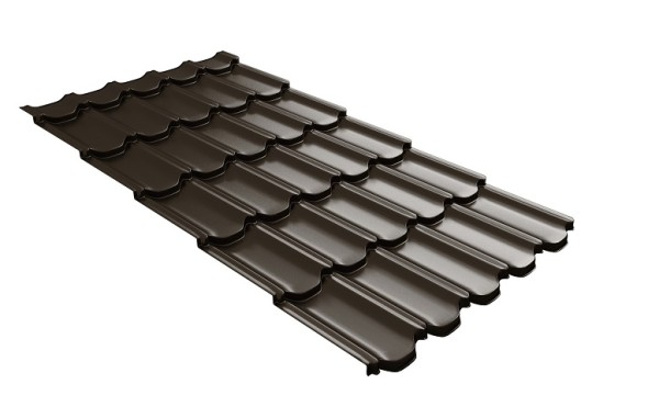 Металлочерепица квинта плюс с 3D резом 0,5 GreenСoat Pural Matt RR 32 темно-коричневый (RAL 8019 серо-коричневый) купить в Супсехе