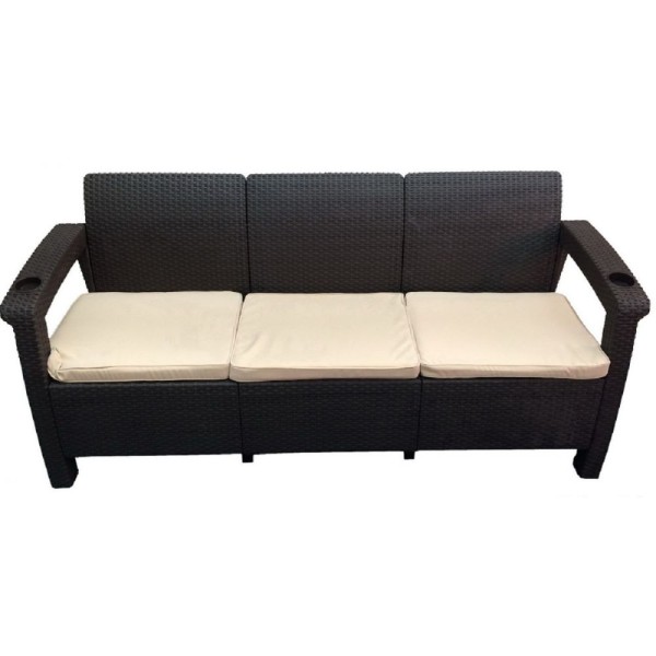 Трёхместный диван  Yalta Sofa 3 Seat венге купить в Супсехе
