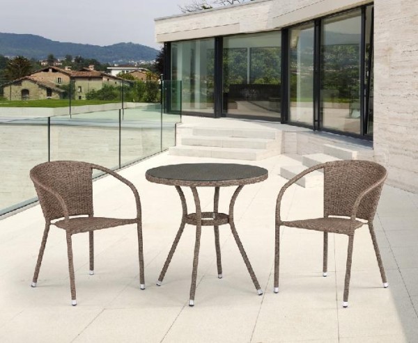 Комплект плетеной мебели AFINA из иск. ротанга T282ANT/Y137C-W56 Light Brown 2Pcs купить в Супсехе