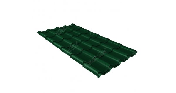 Металлочерепица камея 0,5 Satin RAL 6005 зеленый мох купить в Супсехе