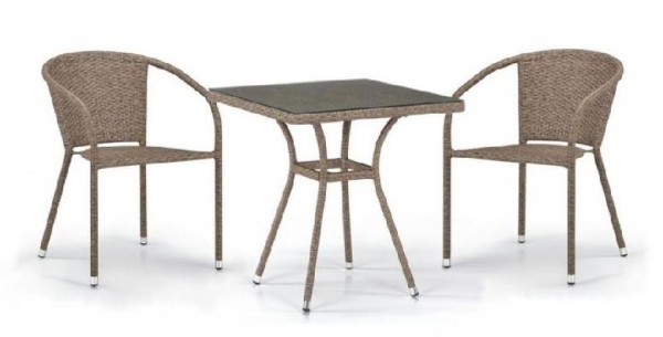 Комплект плетеной мебели AFINA из иск. ротанга T282BNT/Y137C-W56 Light Brown 2Pcs купить в Супсехе