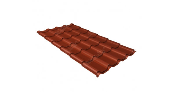Металлочерепица камея 0,5 Satin RAL 8004 терракота купить в Супсехе