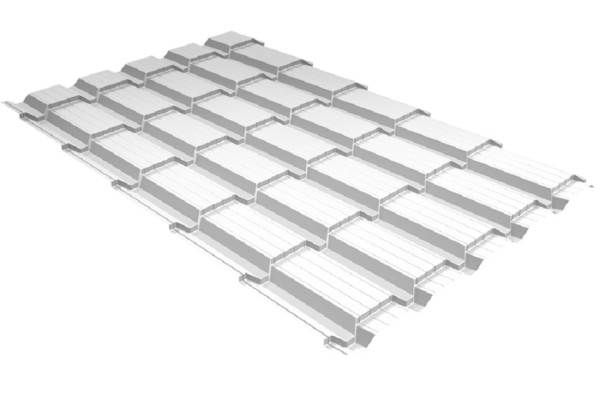 Металлочерепица GL квадро профи 0,5 Satin RAL 9003 сигнальный белый купить в Супсехе