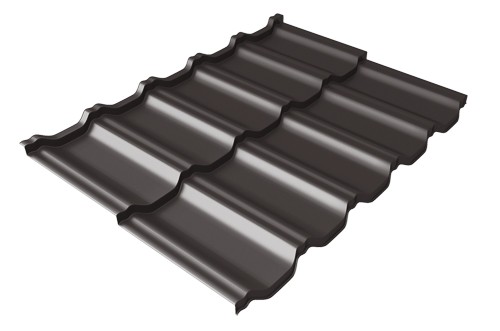 Металлочерепица модульная Квинта Uno Grand Line c 3D резом 0,5 Satin Мatt RR 32 темно-коричневый купить в Супсехе