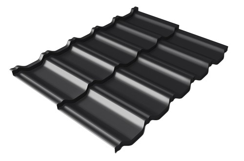 Металлочерепица модульная Квинта Uno Grand Line c 3D резом 0,5 Satin Мatt RAL 9005 черный купить в Супсехе
