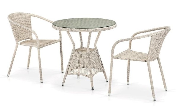 Комплект плетеной мебели AFINA из иск. ротанга T705ANT/Y137C-W85 Latte 2Pcs купить в Супсехе