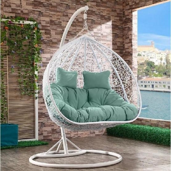 Кресло Подвесное из искусственного ротанга AFM-109A White/Green купить в Супсехе