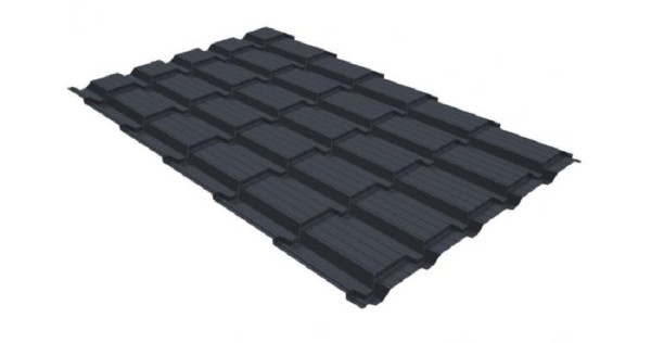 Металлочерепица GL квадро профи 0,5 GreenCoat Pural RR 23 темно-серый (RAL 7024) мокрый асфальт купить в Супсехе