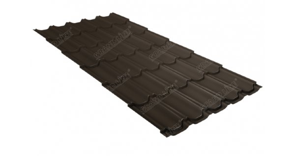Металлочерепица квинта плюс 0,5 GreenCoat Pural Matt RR 32 темно-коричневый (RAL 8019 серо-коричневый) купить в Супсехе