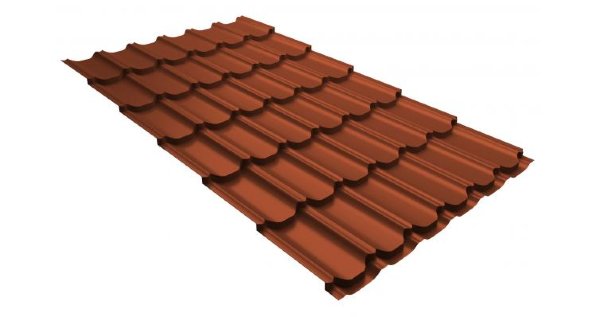 Металлочерепица квинта плюс 0,5 GreenCoat Pural RR 750 кирпично-красный (RAL 8004 терракота) купить в Супсехе
